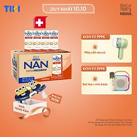 [Tặng Đồ chơi toán học] Thùng 24 hộp sữa pha sẵn Nestle NAN INFINIPRO GROW kết hợp sữa A2 và HMO hỗ trợ tiêu hóa, đề kháng và phát triển thể chất (4x180ml)