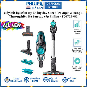 Mua Máy hút bụi cầm tay không dây dạng cán 3 trong 1 SpeedPro Aqua thương hiệu Philips FC6729/82 - Hàng Chính Hãng