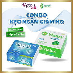 [COMBO 2 HỘP KHÔNG ĐƯỜNG] Kẹo ngậm Viacol Vietnat 20 viên - Viatux Extra Vietnat 20 viên giảm ho rát họng