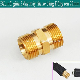 Mua Đầu nối giữa 2 dây rửa xe áp lực cao máy rửa xe - Bằng đồng  (Ren ngoài kép 22mm - M22)