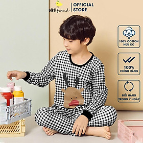 Bộ đồ quần áo dài tay cotton mùa thu đông dáng rộng cho bé trai U1032 - Unifriend Hàn Quốc, Cotton Organic