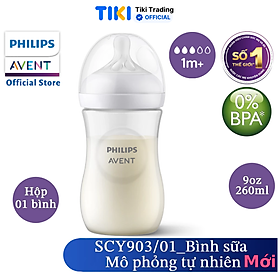 Bình sữa mô phỏng tự nhiên mới hiệu Philips Avent  cho trẻ từ 1 tháng tuổi (260ml-đơn)_SCY903.01
