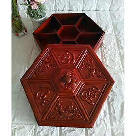 Mua Khay đựng bánh mứt kẹo gỗ hương cổ điển sang trọng cho phòng khách - HMT31