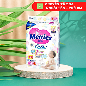 BỈM/ TÃ DÁN MERRIES CỘNG MIẾNG SIZE M64+4 MIẾNG