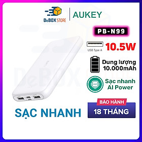 Mua Pin sạc dự phòng AUKEY PB-N99 10000mAh Sạc nhanh 10.5W  2 Cổng Sạc tiện lợi - Hàng Chính Hãng