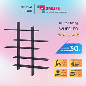 Kệ gỗ treo tường trang trí hiện đại SMLIFE Wheeler | Gỗ MDF dày 17mm chống ẩm | D120xR20xC130cm