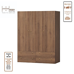 [Happy Home Furniture] WESLEY, Tủ quần áo 4 ngăn kéo - 3 ngăn cửa mở,  140cm x 58cm x 180cm ( DxRxC), TCM_019