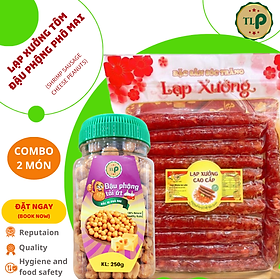 LẠP XƯỞNG TÔM BỊCH 500G VÀ ĐẬU PHỘNG TỎI ỚT RẮC PHÔ MAI HŨ 250G TÂN LỘC PHÁT