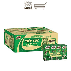 Phiên bản ống hút giấy Sữa lúa mạch Nestlé MILO thùng 48 hộp x 180ml