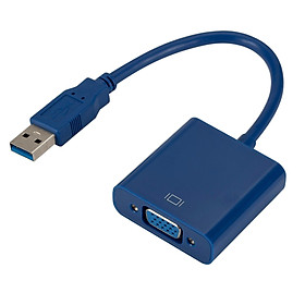 Bộ chuyển đổi USB3.0 sang VGA cho máy tính PC laptop-Màu xanh dương