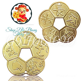 Mua Đồng Xu Hoa Mai Kim Tiền Mạ Vàng 24K Sáng Bóng Xu Cỡ Lớn 6cm Đồng Xu Phong Thủy May Mắn
