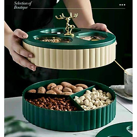 Mua Hộp Đựng Bánh Kẹo - Khay Mứt 2 Tầng Hình Con Hươu Sang Trọng Cho Ngày Tết