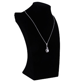 Silver Rhinestone Charm Pendant Necklace Long Chain Women Jewelry