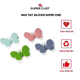 Miếng nhấc nồi Super Chef Siêu silicon chống nóng hình bướm tiện dụng 