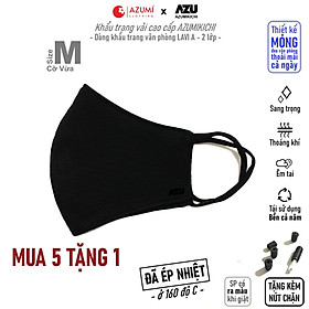 Khẩu trang vải Azumikichi màu đen, khẩu trang thời trang cao cấp sang trọng