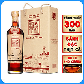 Nước mắm Tĩn cá cơm than nhãn đỏ 40N chai thủy tinh (500ml/chai) sánh đặc thịt cá, không chất bảo quản