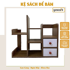 Kệ Sách Để Bàn Xương Rồng 2 Ngăn Kéo Mini Gỗ MDF Trang Trí Bàn Làm Việc Bàn Học