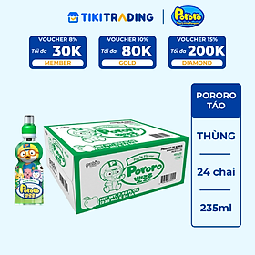Thùng 24 Chai Nước Uống Pororo Hương Vị Táo 235ml