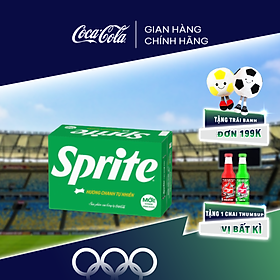 Thùng 24 Lon Mi-nhon nước giải Khát Có Gas Sprite Lon 235ml/lon Sale 25.07 (Hương chanh tự nhiên)