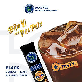 Combo 100 stick cà phê đen hòa tan Black 2in1 thương hiệu K-Coffee (17g/stick)