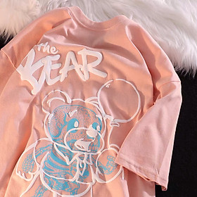 Áo thun tay lỡ form rộng - phông nam nữ cotton oversize - T shirt the bear a - 2N Unisex