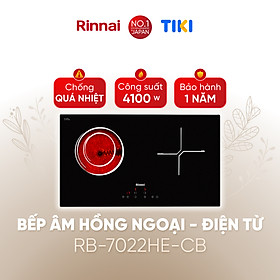 Bếp điện kết hợp Rinnai RB-7022HE-CB mặt kính Schott 4100W - Hàng chính hãng.
