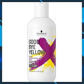 Dầu gội tím khử ánh vàng cho tóc trắng bạch kim Schwarzkopf Goodbye Yellow PH 4.5 Neutralizing Wash Shampooing 300ml