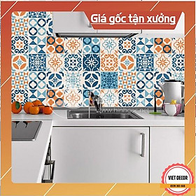 Decal Gạch Bông H85 - Set 30 ô 20x20cm - Decal Dán tường, Dán bếp, Trang trí nhà cửa
