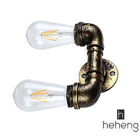 Chân đèn E27 2 đầu gắn tường trang trí kiểu dáng cổ điển