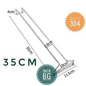 [INOX 304] Treo ly 2/3/4/5/6/7 hàng sâu 35cm bằng Inox 304