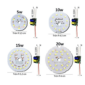 Vỉ mạch đèn Led 20w 15w 10w 5w mắt chip Led SMD2835 siêu sáng + nguồn driver AC220V Posson MLB-5-20x