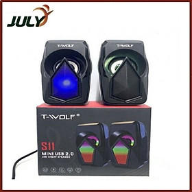 Mua LOA VI TÍNH 2.0 T-WOLF S11 - LED TỰ ĐỔI MÀU   ÂM THANH SỐNG ĐỘNG - JL HÀNG CHÍNH HÃNG