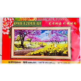 Mua Tranh thêu chữ thập Thiên nhiên giao hòa kích thước 123 x 62 cm