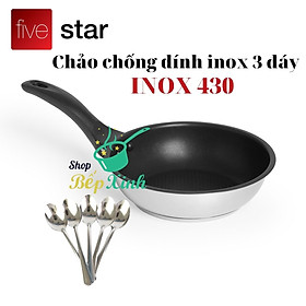 Chảo Chống Dính Bếp Từ Fivestar Tặng 5 Muỗng Inox Cao Cấp - Đen