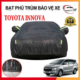 [TOYOTA INNOVA] Bạt Phủ Xe Ô Tô 3 Lớp Chất Liệu Polyester Cao Cấp Cho Xe INNOVA, Bạc Phủ Trùm Bảo Vệ Che Nắng, Chống Nóng, Che Mưa Tuyệt Đối 100%, Bạt Của Xưởng May Theo Kích Cỡ Xe Cam Kết Vừa Xe 100% Và Bảo Hành 2 Năm