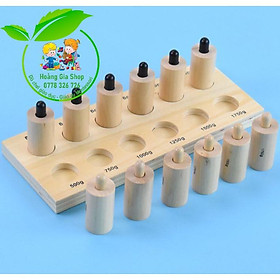 Phân biệt áp lực bằng tay Montessori Pressure Cylinders