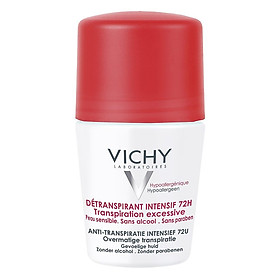 Lăn Khử Mùi Giúp Khô Thoáng Vùng Da Dưới Cánh Tay 72h Vichy Detransprirant Intensif 72h Transpiration Excessive (50ml)