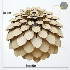 Đèn gỗ trang trí thả trần, decor nội thất,cafe, nhà hàng ,bar ,khách sạn hình hoa cao cấp GD120
