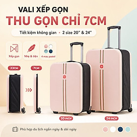 Vali du lịch xếp gọn tiết kiệm không gian MK355 size 20" / 24" với 4 màu - Hàng chính hãng
