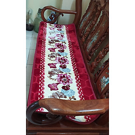 Bộ thảm ghế salong 3 miếng lông nhung tuyết dày 2cm( 1 miếng dùng cho ghế dài; 2 miếng dùng cho ghế vuông) tông màu đỏ