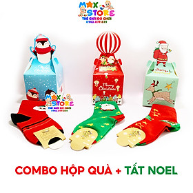 Hộp đựng quà Noel kèm 1 đôi tất NOEL Kute cho bé - mẫu ngẫu nhiên