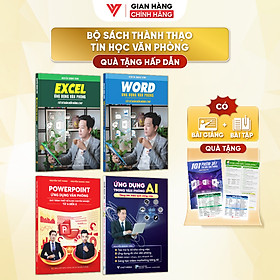 Combo 4 Sách Excel - Word - PowerPoint - AI Ứng Dụng Văn Phòng Từ Cơ Bản Đến Nâng Cao