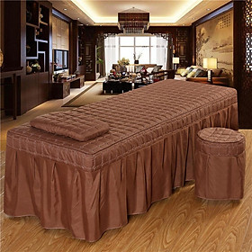 Beauty Linen Set Face Table Bed Skirt Pillowcase Stool Cover for Massage Beds