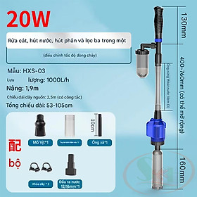 Máy hút cặn Sunsun HXS 02 / 03 Multi Function vệ sinh đáy nền thay nước bể cá tép thủy sinh