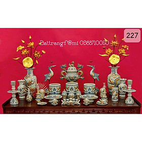Mua Bộ đồ thờ men rạn cổ Bát Tràng cho ban thờ dài 127cm 197cm 227cm(không bao gồm hoa sen gỗ)