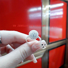 Nhẫn bạc trái châu đính đá YN JEWELRY
