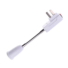 E27 Flexible Clip On Switch LED Light Lamp Bulb Holder Socket Converter