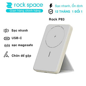 Mua Pin sạc dự phòng không dây kèm giá đỡ điện thoại Rockspace P83 5000mAh sạc nhanh 15W - Hàng chính hãng bảo hành 12 tháng