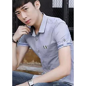Áo Sơ Mi Nam Ngắn Tay Kate Viền Cổ Và Tay Áo Phong Cách