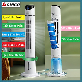 Quạt hơi nước điều hòa không khí, quạt tháp hơi nước dung tích 4L màn hình Led có kèm điều khiển từ xa - Tặng Kèm Đá Khô